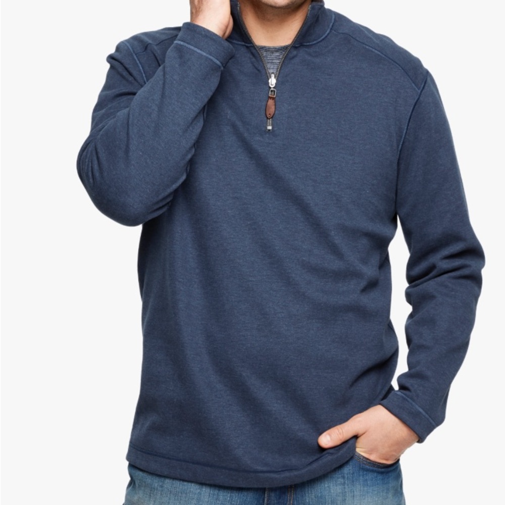 Johnston & Murphy Men's Blue Zip Up Sweater